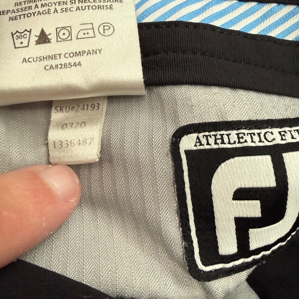 FootJoy Golf Pants Mens 35x30 Black Athletic Fit Performance Stretch SKU 24193 - Picture 6 of 13